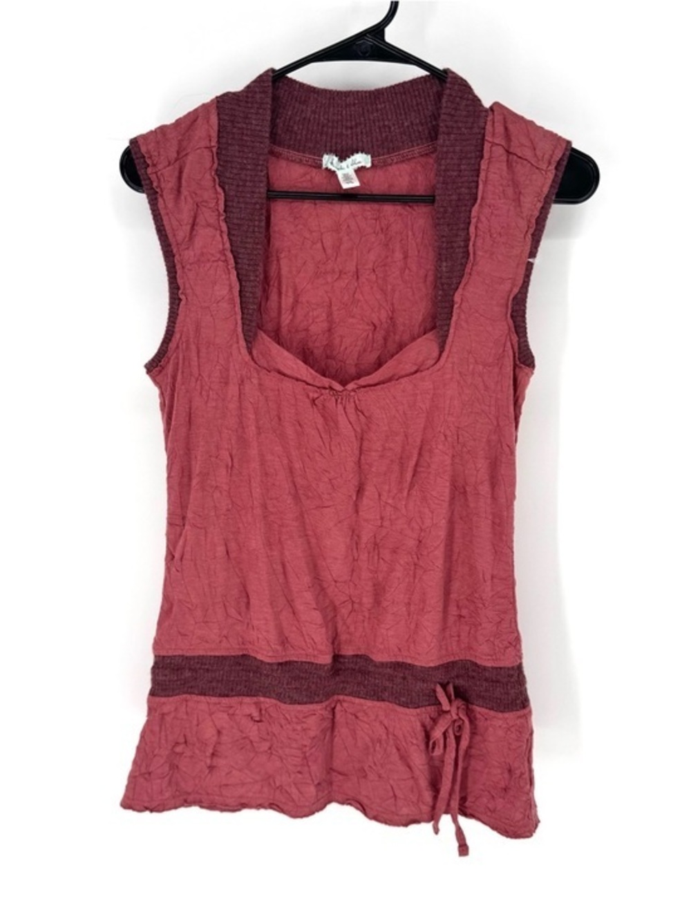 Kimchi Blue whimsy fairy Y2K Rose-Pink Crinkle Tank with Berry Trim medium